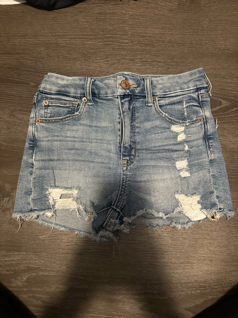 American Eagle Outfitters Faded Blue Denim Overalls